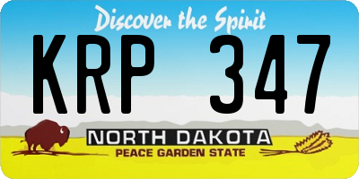 ND license plate KRP347