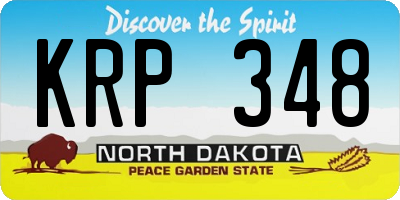 ND license plate KRP348