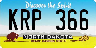 ND license plate KRP366