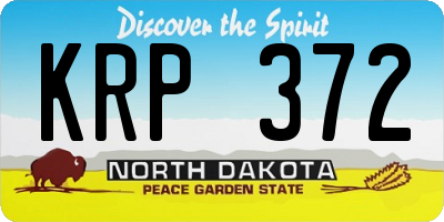 ND license plate KRP372