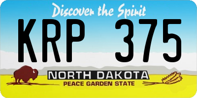 ND license plate KRP375