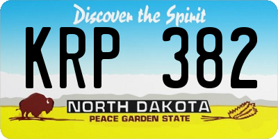 ND license plate KRP382