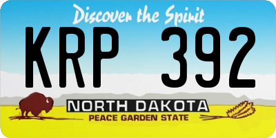 ND license plate KRP392