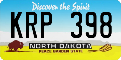 ND license plate KRP398