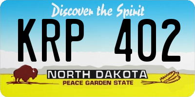 ND license plate KRP402