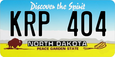 ND license plate KRP404