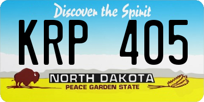 ND license plate KRP405