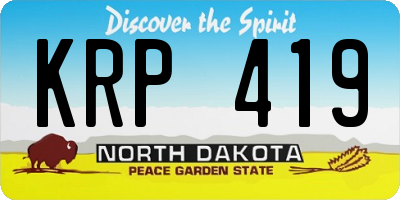 ND license plate KRP419
