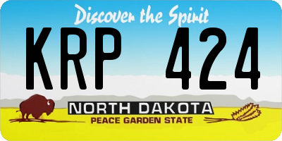 ND license plate KRP424
