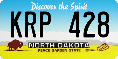ND license plate KRP428