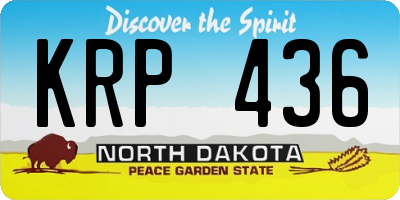 ND license plate KRP436