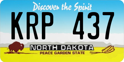 ND license plate KRP437