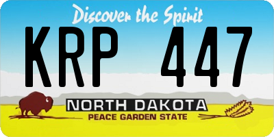 ND license plate KRP447