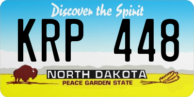 ND license plate KRP448
