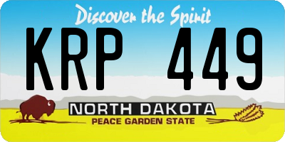 ND license plate KRP449