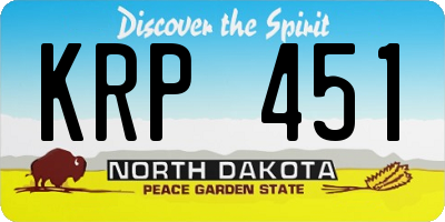 ND license plate KRP451
