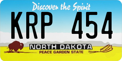 ND license plate KRP454