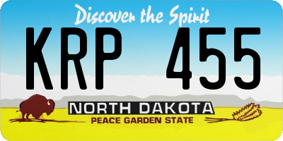 ND license plate KRP455