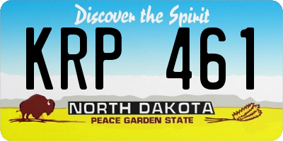 ND license plate KRP461