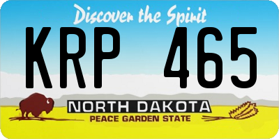 ND license plate KRP465