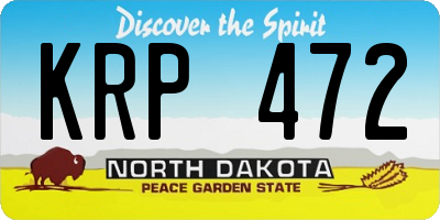 ND license plate KRP472