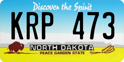 ND license plate KRP473