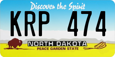 ND license plate KRP474