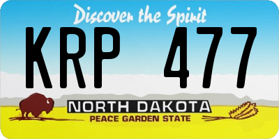 ND license plate KRP477