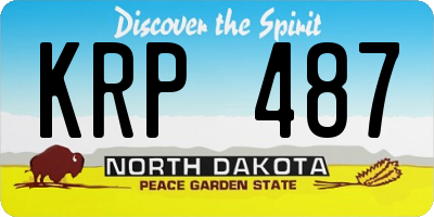 ND license plate KRP487