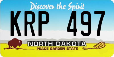 ND license plate KRP497