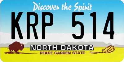 ND license plate KRP514