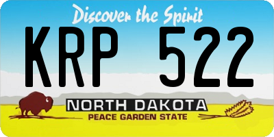 ND license plate KRP522