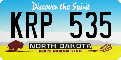 ND license plate KRP535