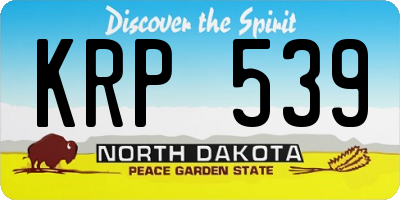 ND license plate KRP539