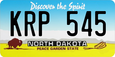 ND license plate KRP545