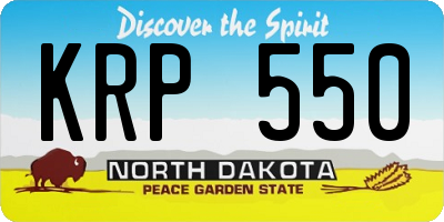 ND license plate KRP550