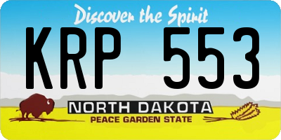 ND license plate KRP553