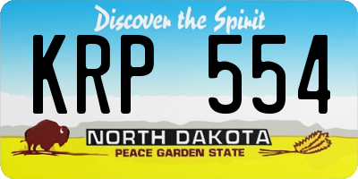 ND license plate KRP554