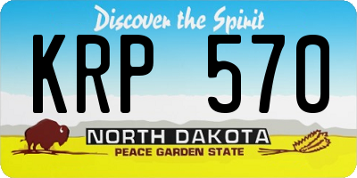 ND license plate KRP570
