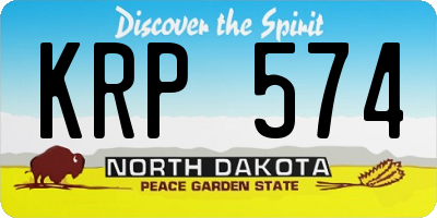 ND license plate KRP574