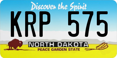 ND license plate KRP575