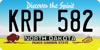 ND license plate KRP582