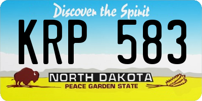ND license plate KRP583