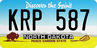 ND license plate KRP587