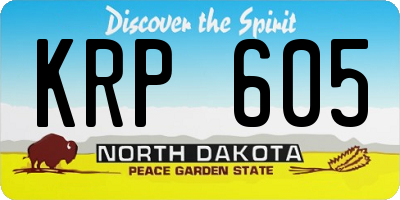 ND license plate KRP605