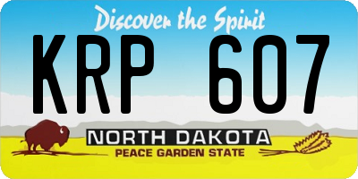 ND license plate KRP607