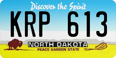 ND license plate KRP613