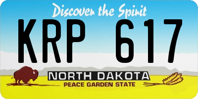 ND license plate KRP617