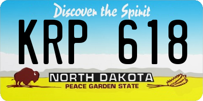 ND license plate KRP618