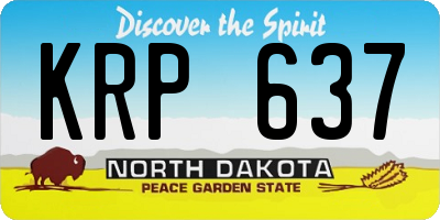 ND license plate KRP637
